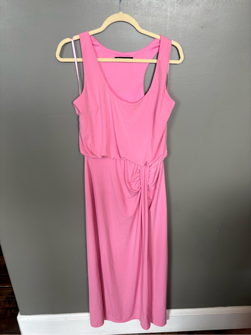 Boston Proper Pink Sleeveless Maxi Dress with Side Drape